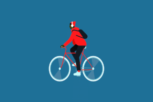 איש על אופניים